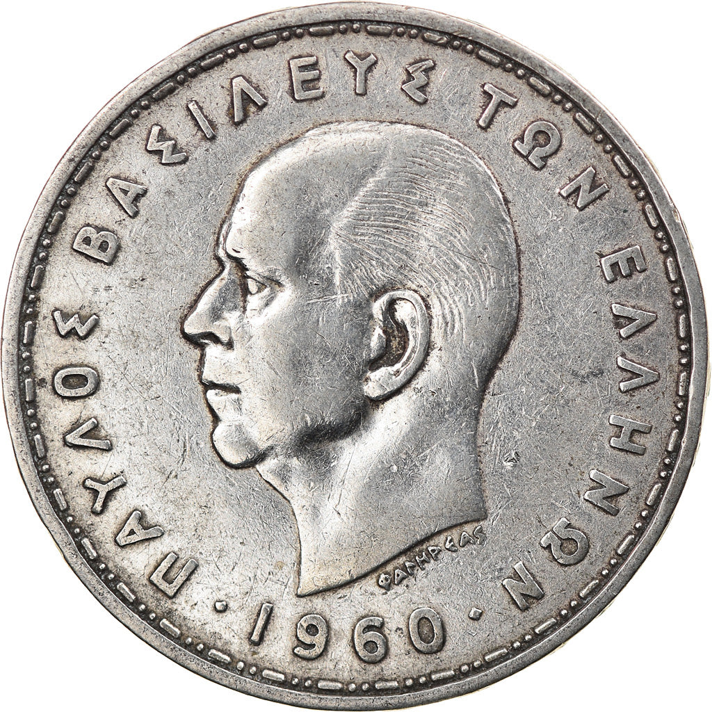 Monnaie, Grèce, Paul I, 20 Drachmai, 1960, TTB+, Argent, KM:85