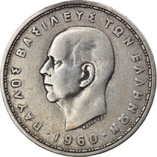 Coin, Greece, Paul I, 20 Drachmai, 1960, AU(50-53), Silver, KM:85