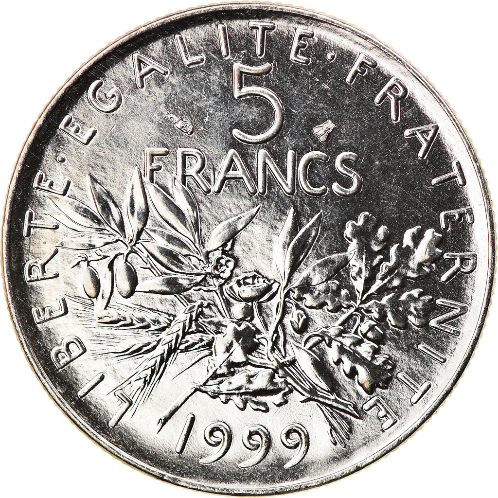 Moneta, Francia, Semeuse, 5 Francs, 1999, Paris, SPL, Nichel placcato
