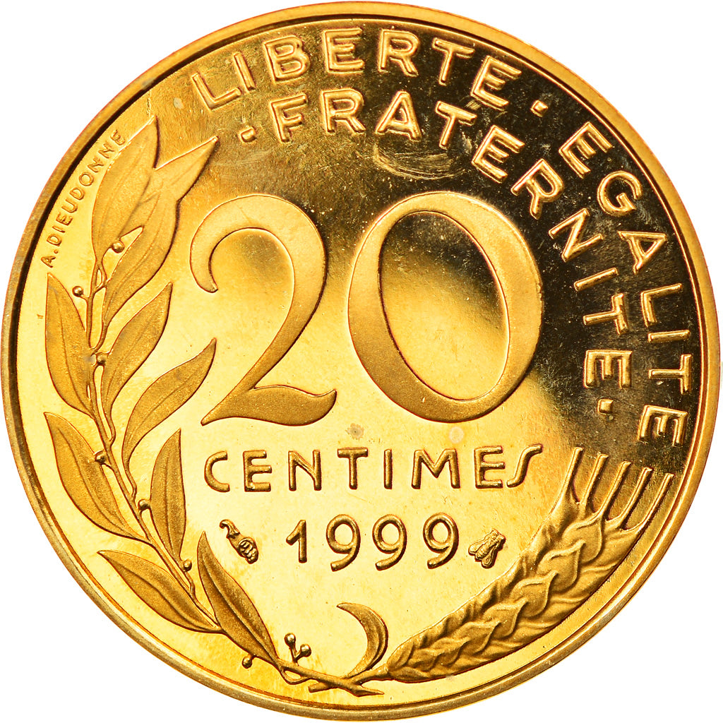 Monnaie, France, Marianne, 20 Centimes, 1999, Paris, BE, SPL, Aluminum-Bronze
