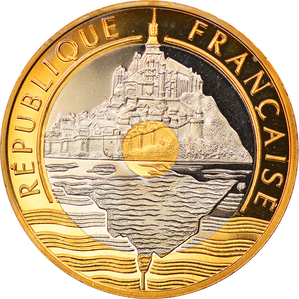 Moneta, Francia, Mont Saint Michel, 20 Francs, 1996, Paris, SPL, Tri-metallico