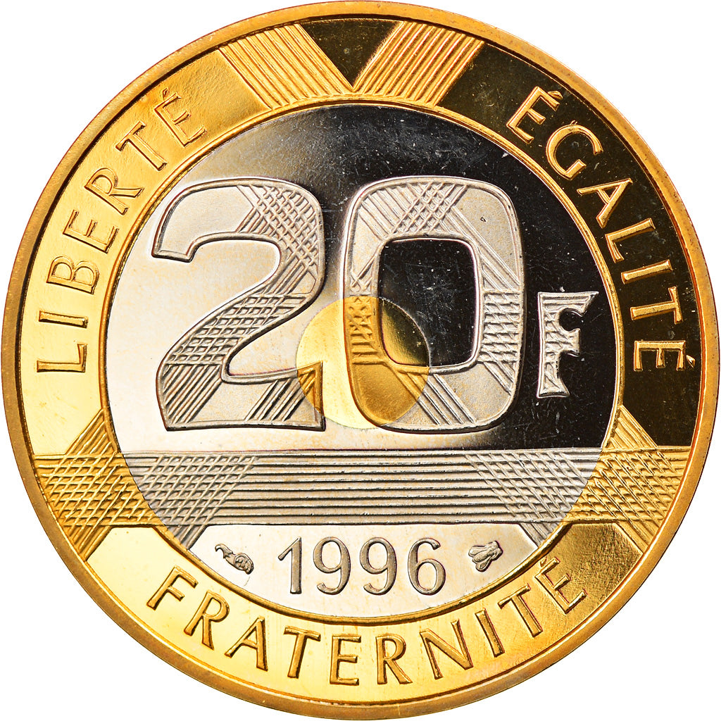 Moneta, Francia, Mont Saint Michel, 20 Francs, 1996, Paris, SPL, Tri-metallico