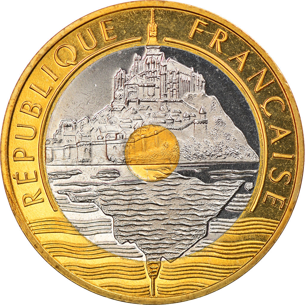 Moneta, Francia, Mont Saint Michel, 20 Francs, 1997, Paris, SPL, Tri-metallico