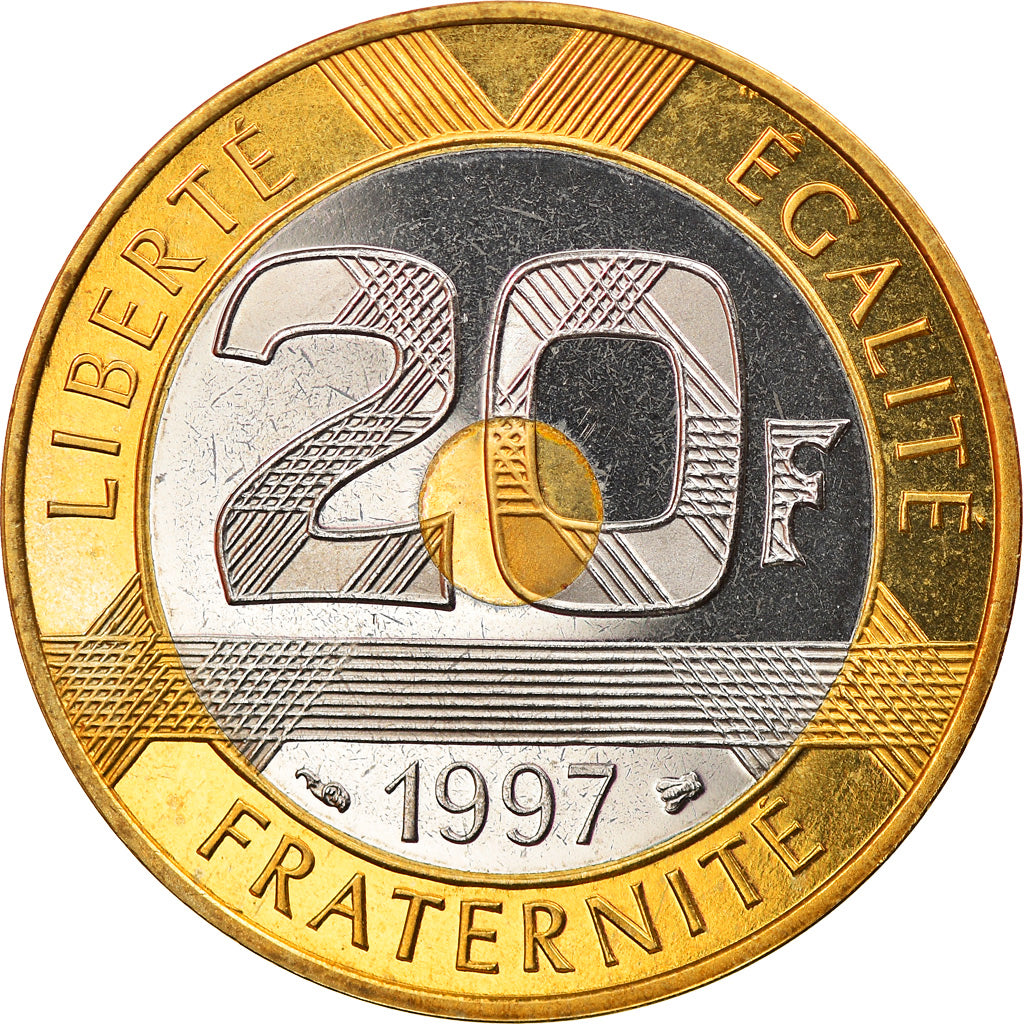Moneta, Francia, Mont Saint Michel, 20 Francs, 1997, Paris, SPL, Tri-metallico