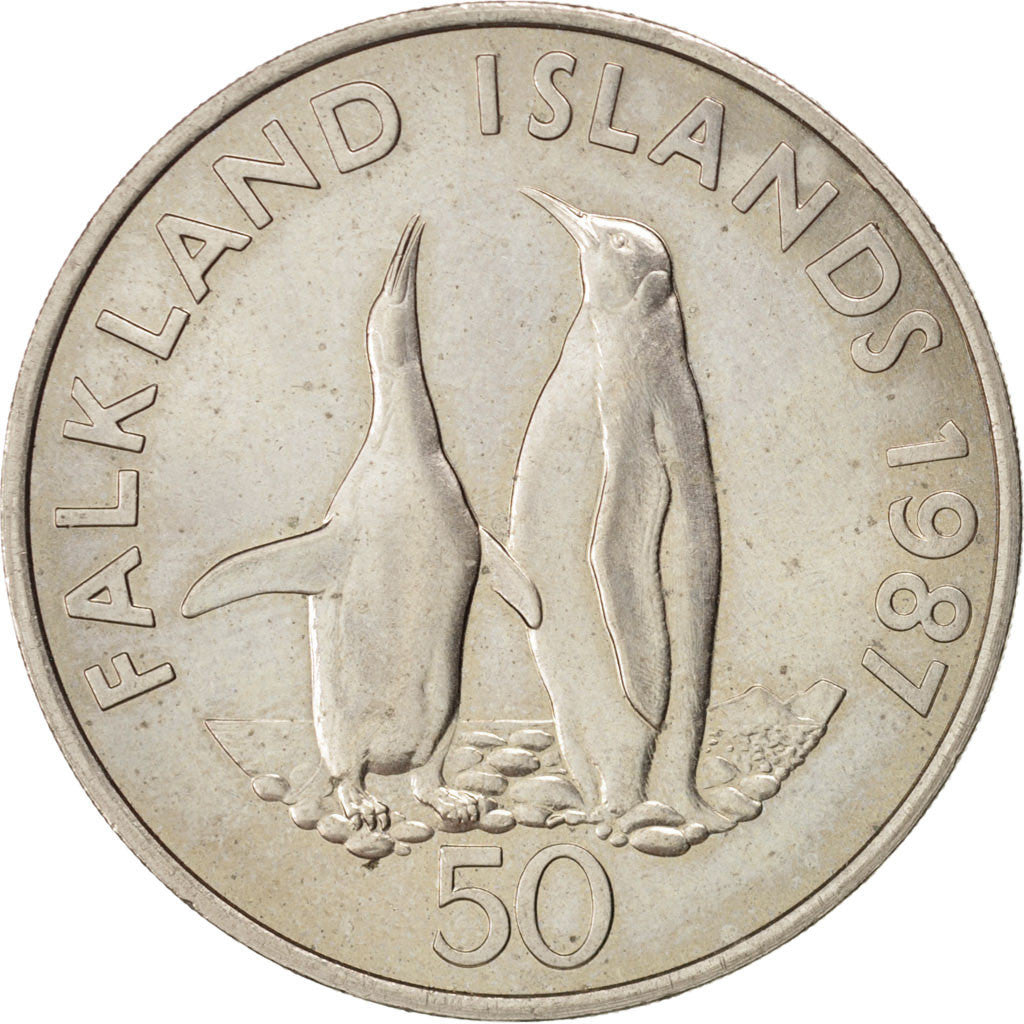 Iles Falkland, Elisabeth II, 50 Pence 1987, KM 25