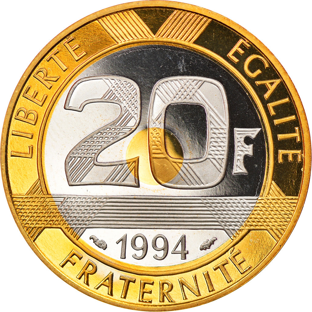 Coin, France, Mont Saint Michel, 20 Francs, 1994, Paris, BE, MS(63)
