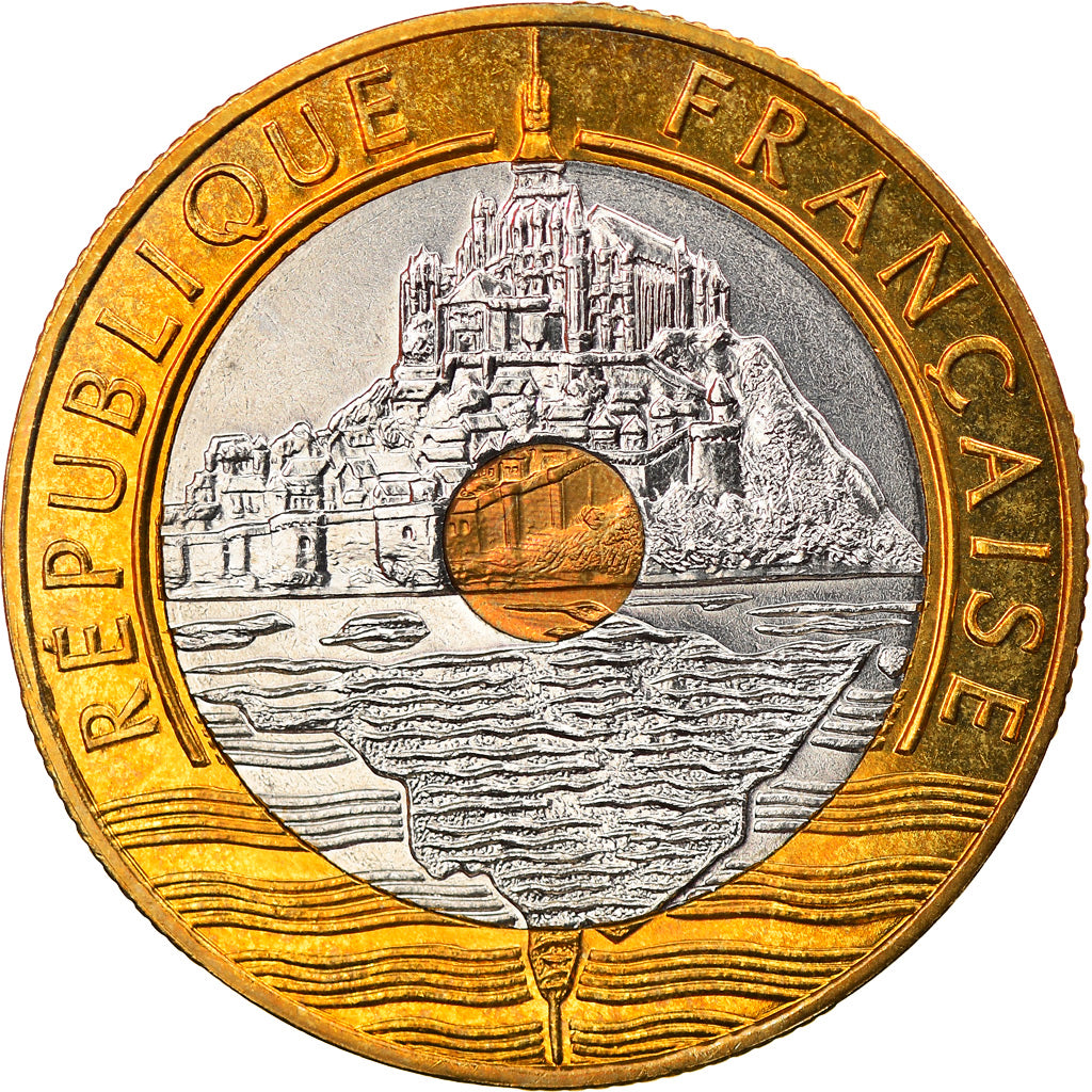Moneta, Francia, Mont Saint Michel, 20 Francs, 1996, Paris, SPL, Tri-metallico