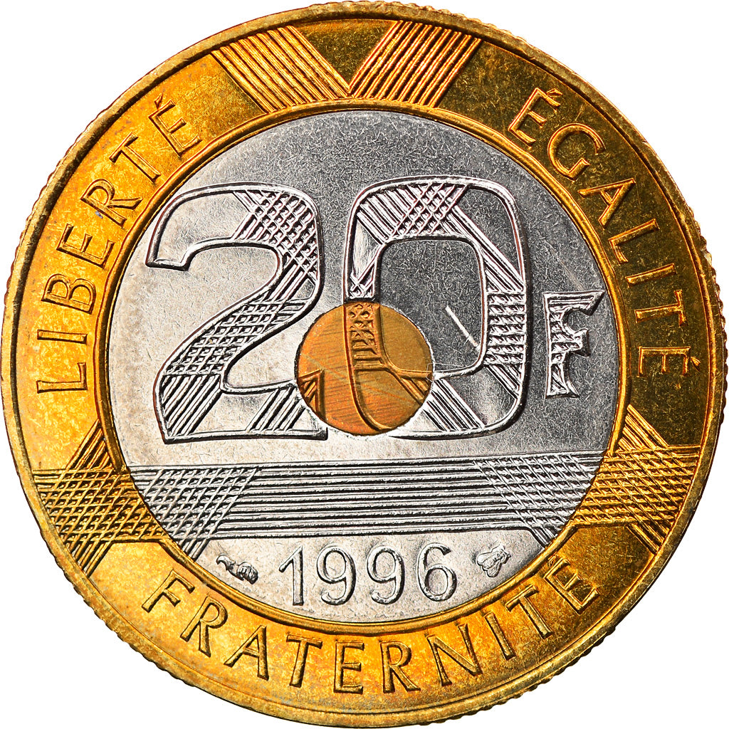 Moneta, Francia, Mont Saint Michel, 20 Francs, 1996, Paris, SPL, Tri-metallico