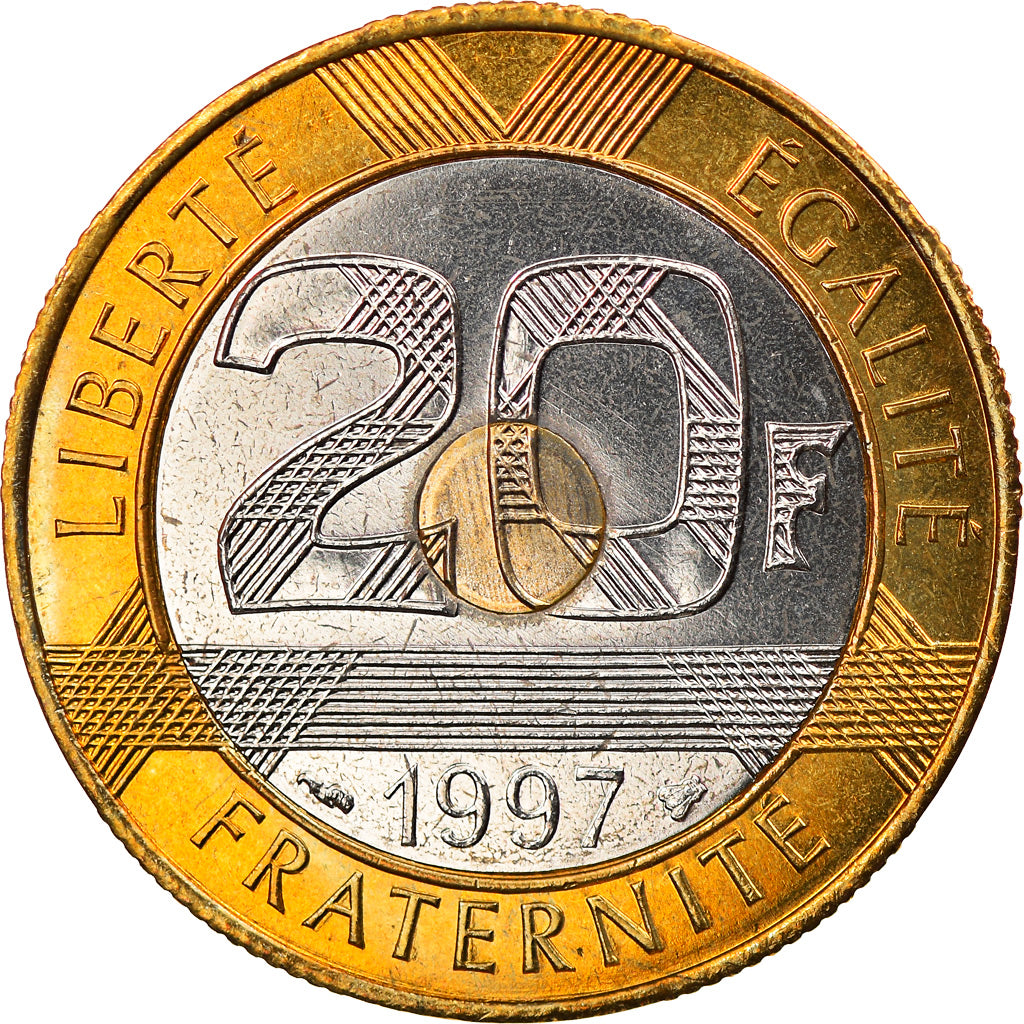 Moneta, Francia, Mont Saint Michel, 20 Francs, 1997, Paris, SPL, Tri-metallico