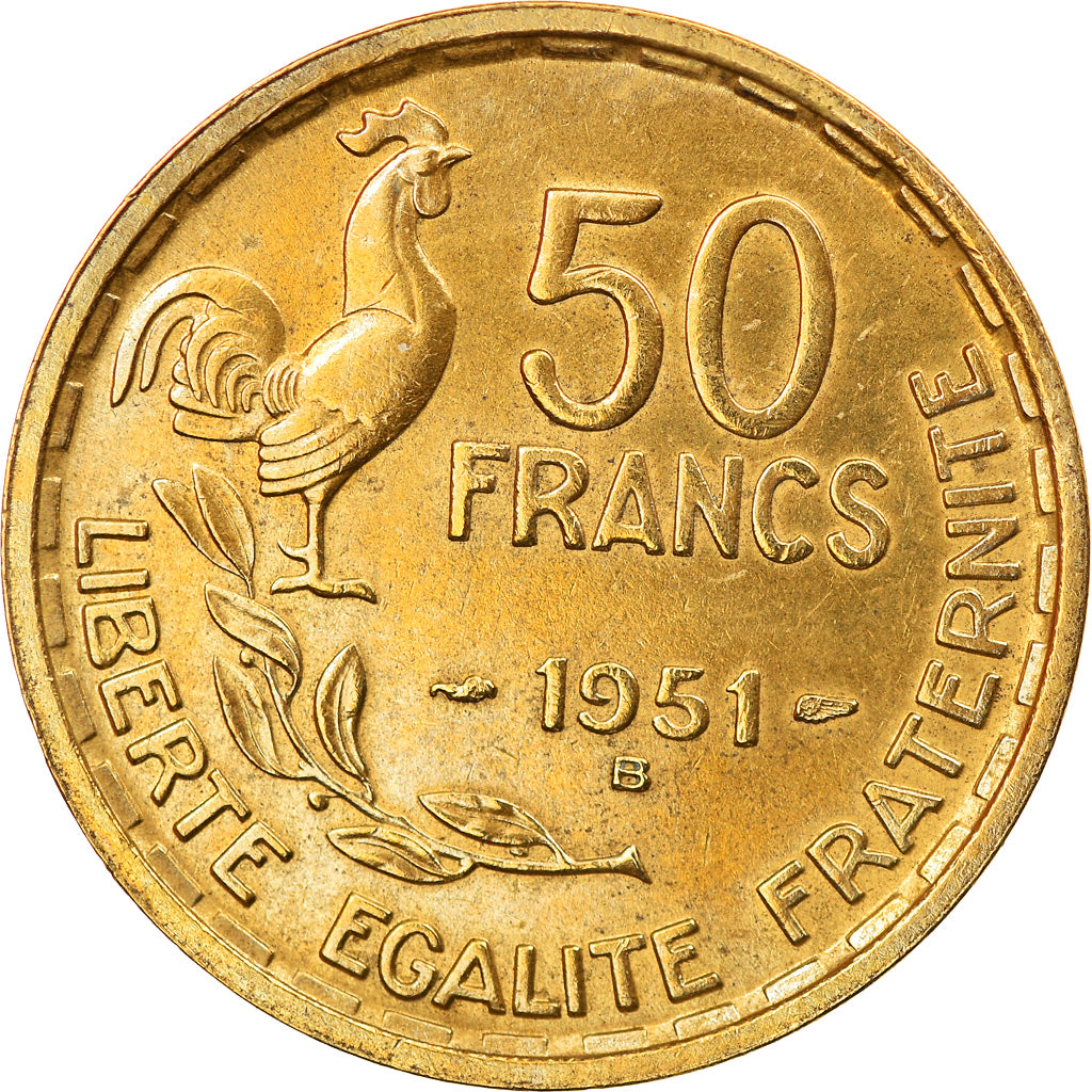 Munten, Frankrijk, Guiraud, 50 Francs, 1951, Beaumont - Le Roger, PR