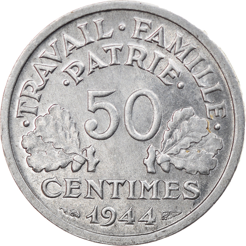 Coin, France, Bazor, 50 Centimes, 1944, Beaumont - Le Roger, MS(60-62)