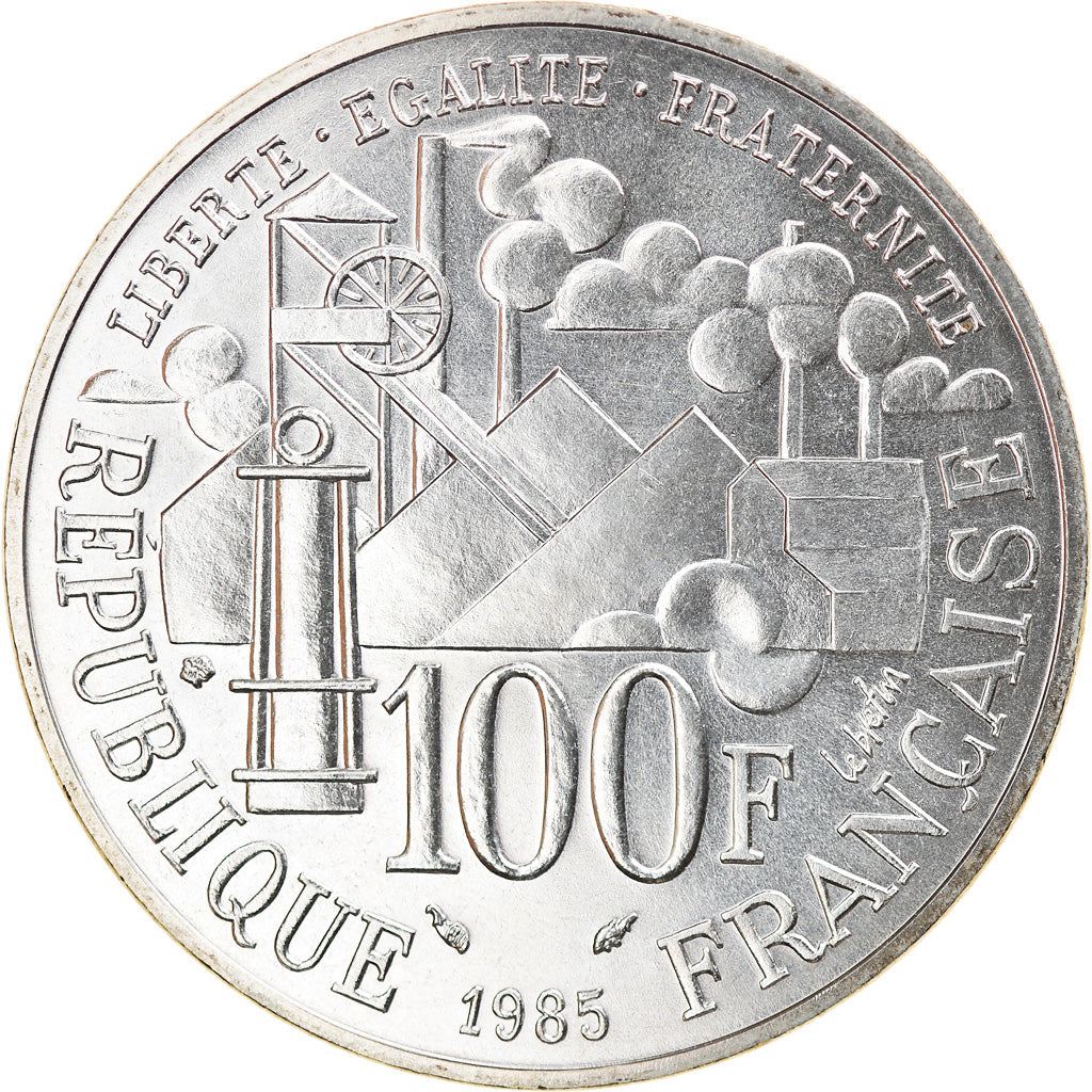 Coin, France, Germinal, 100 Francs, 1985, MS(63), Silver, KM:957, Gadoury:900