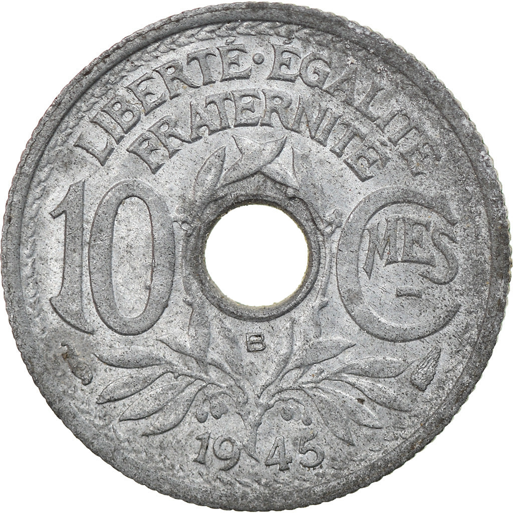 Coin, France, Lindauer, 10 Centimes, 1945, Beaumont - Le Roger, EF(40-45), Zinc