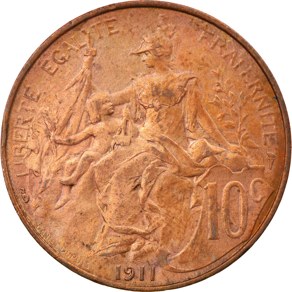 Coin, France, Dupuis, 10 Centimes, 1911, Paris, AU(55-58), Bronze, KM:843