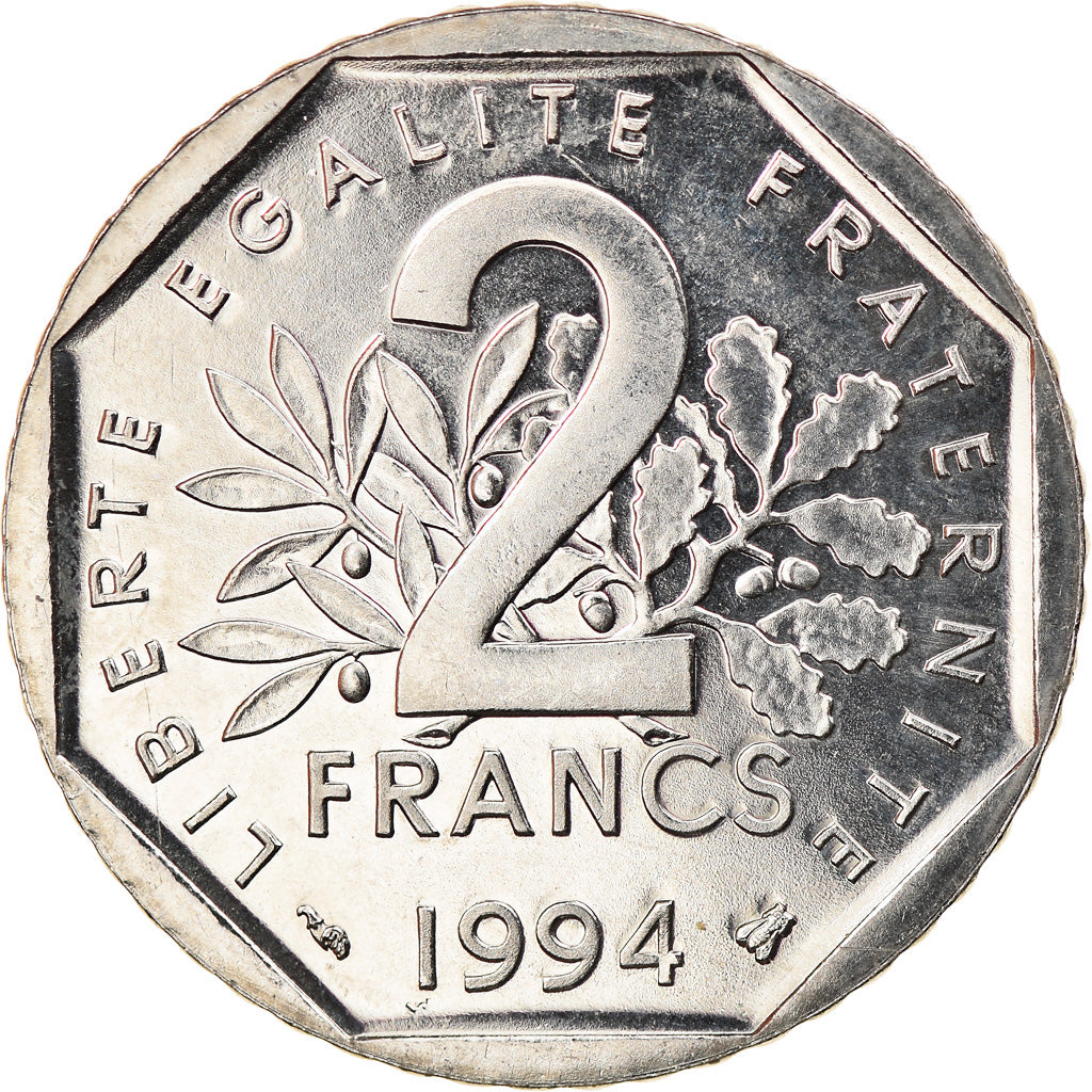 Münze, Frankreich, Semeuse, 2 Francs, 1994, Paris, UNZ, Nickel, KM:942.1
