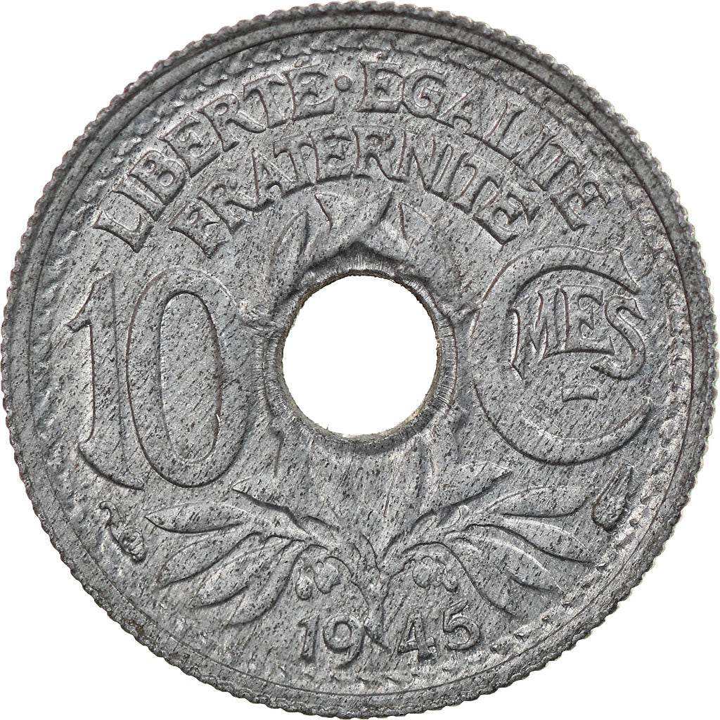 Coin, France, Lindauer, 10 Centimes, 1945, Paris, EF(40-45), Zinc, KM:906.1