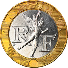 Coin, France, Génie, 10 Francs, 1997, Paris, MS(63), Aluminum-Bronze, KM:964.2