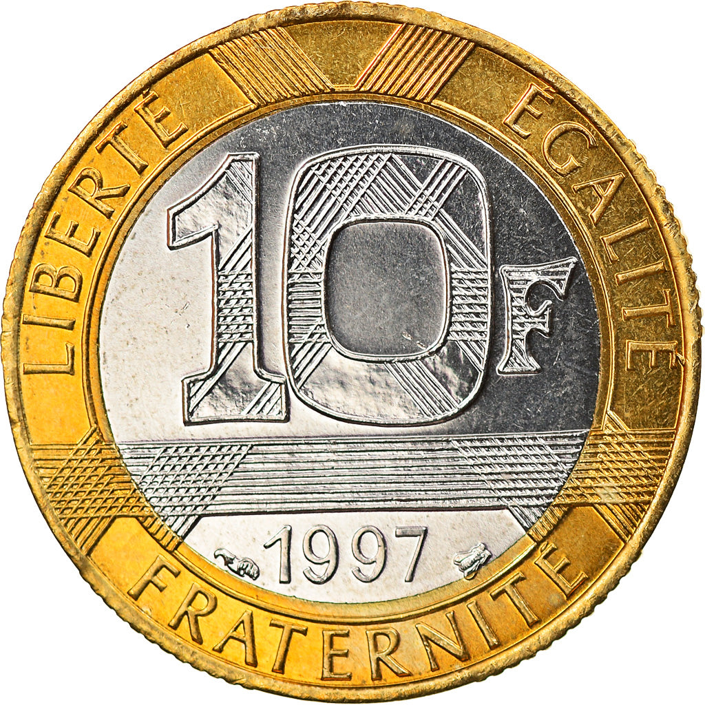 Coin, France, Génie, 10 Francs, 1997, Paris, MS(63), Aluminum-Bronze, KM:964.2