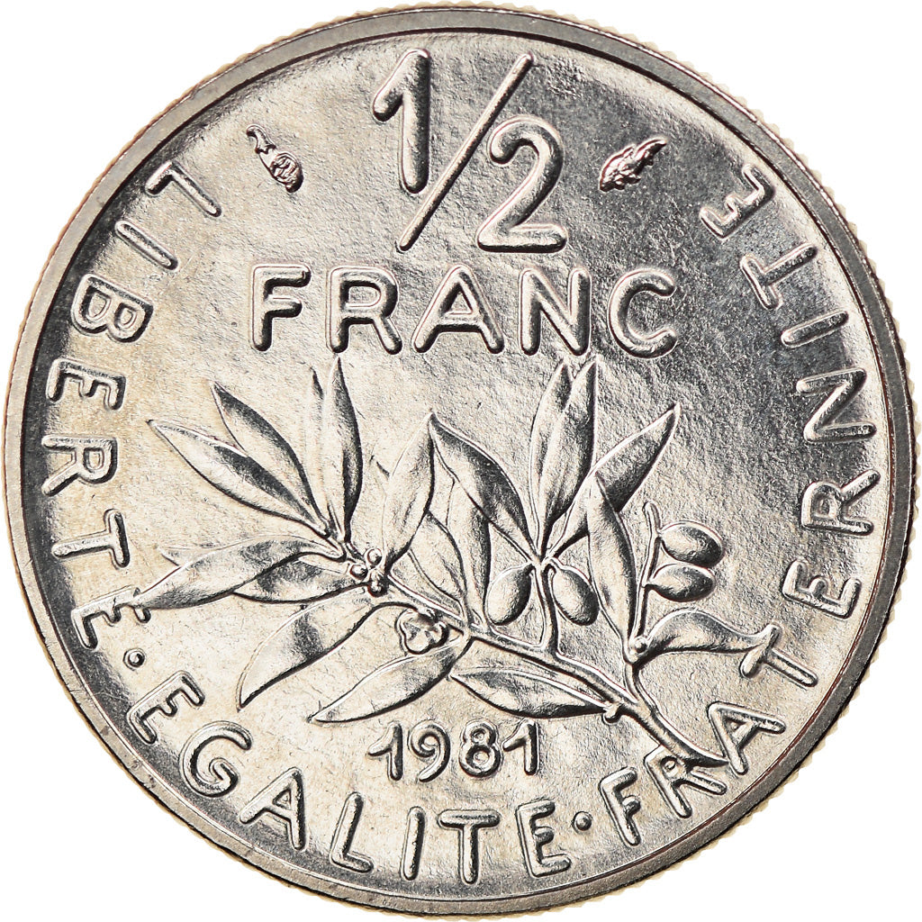 Coin, France, Semeuse, 1/2 Franc, 1981, Paris, MS(63), Nickel, KM:931.1
