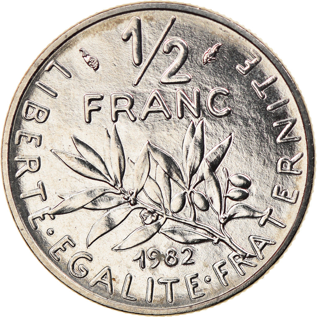 Coin, France, Semeuse, 1/2 Franc, 1982, Paris, MS(63), Nickel, KM:931.1