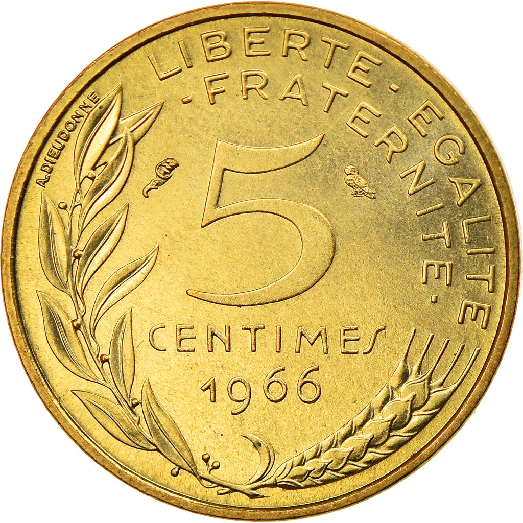Coin, France, Marianne, 5 Centimes, 1966, Paris, MS(63), Aluminum-Bronze