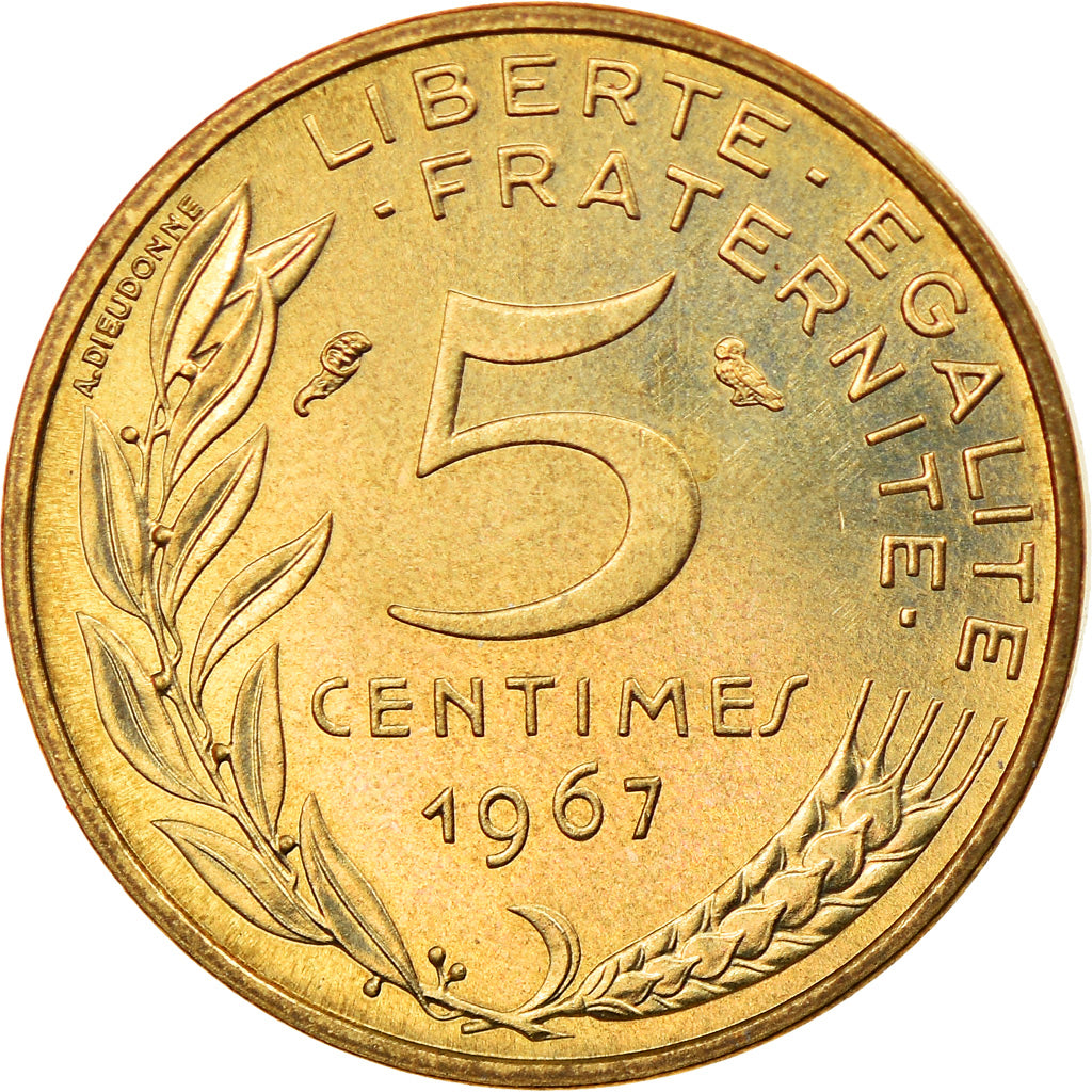 Monnaie, France, Marianne, 5 Centimes, 1967, Paris, SPL, Aluminum-Bronze