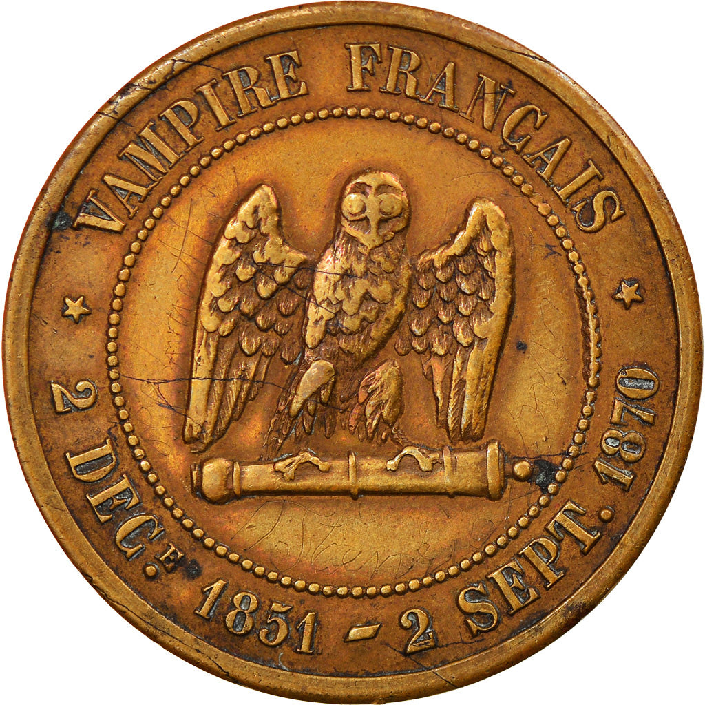 Coin, France, 5 Centimes, 1870, Satirique, EF(40-45), Bronze