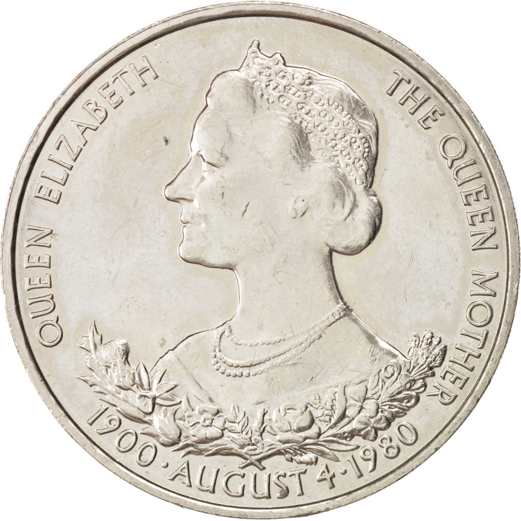 GUERNSEY, 25 Pence, 1980, KM #35, MS(60-62), Copper-Nickel, 38.61, 28.26