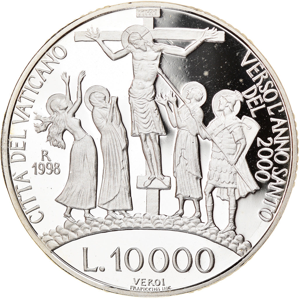 Coin, Vatican, Jean-Paul II, La Crucifixion, 10000 Lire, 1998, Roma, MS(65-70)