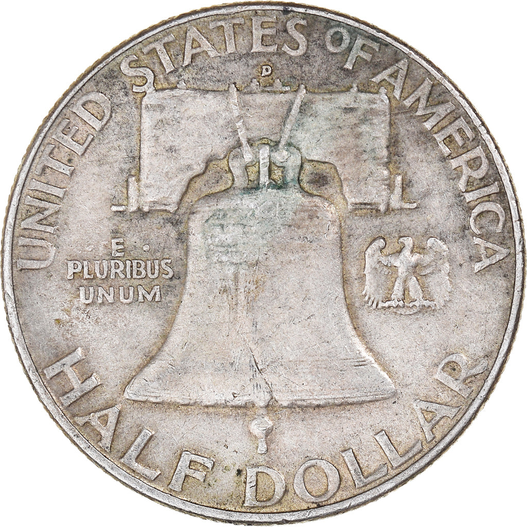 Coin, United States, Franklin Half Dollar, Half Dollar, 1954, U.S. Mint, Denver