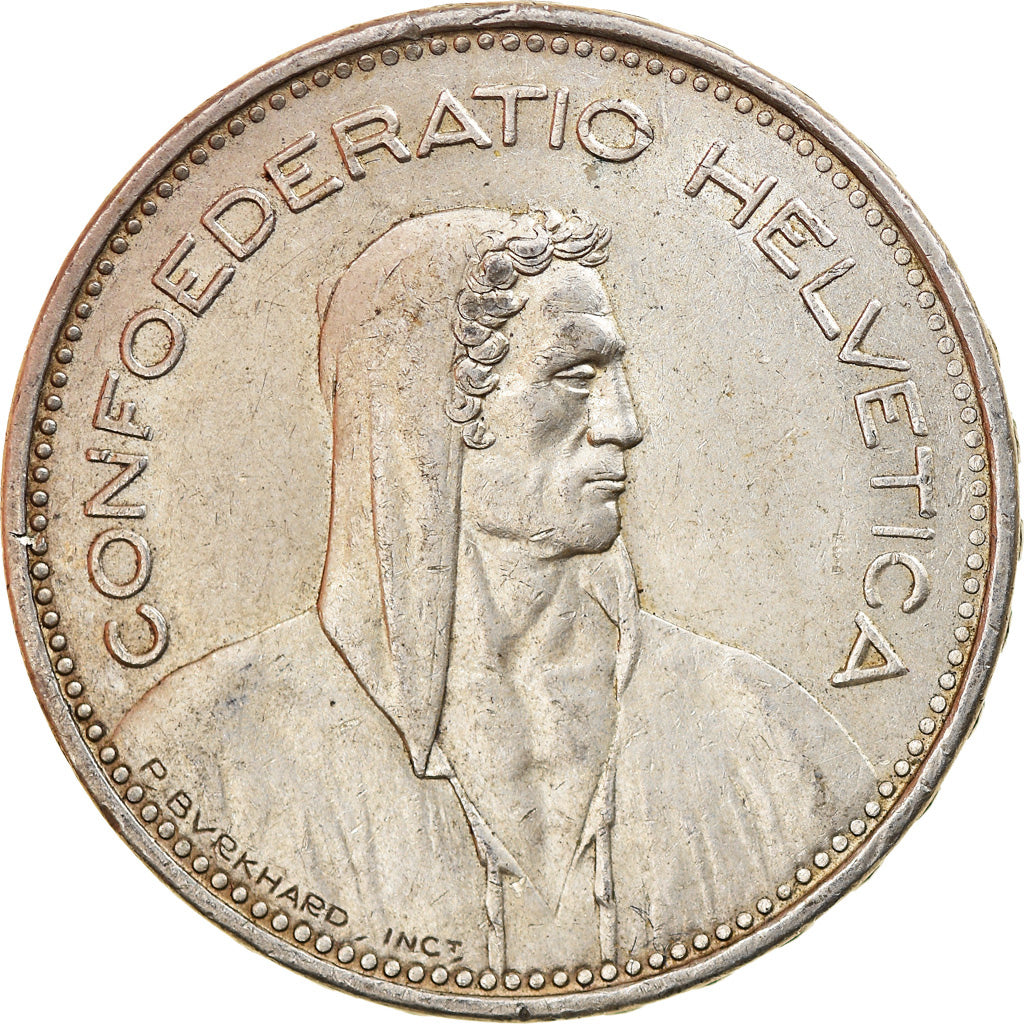 Coin, Switzerland, 5 Francs, 1965, Bern, EF(40-45), Silver, KM:40