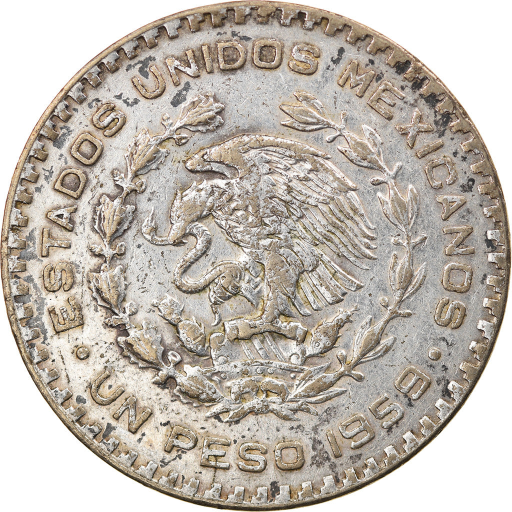 Coin, Mexico, Peso, 1959, Mexico City, VF(30-35), Silver, KM:459
