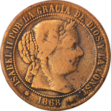 Coin, Spain, Isabel II, 2-1/2 Centimos, 1868, Madrid, VF(20-25), Copper