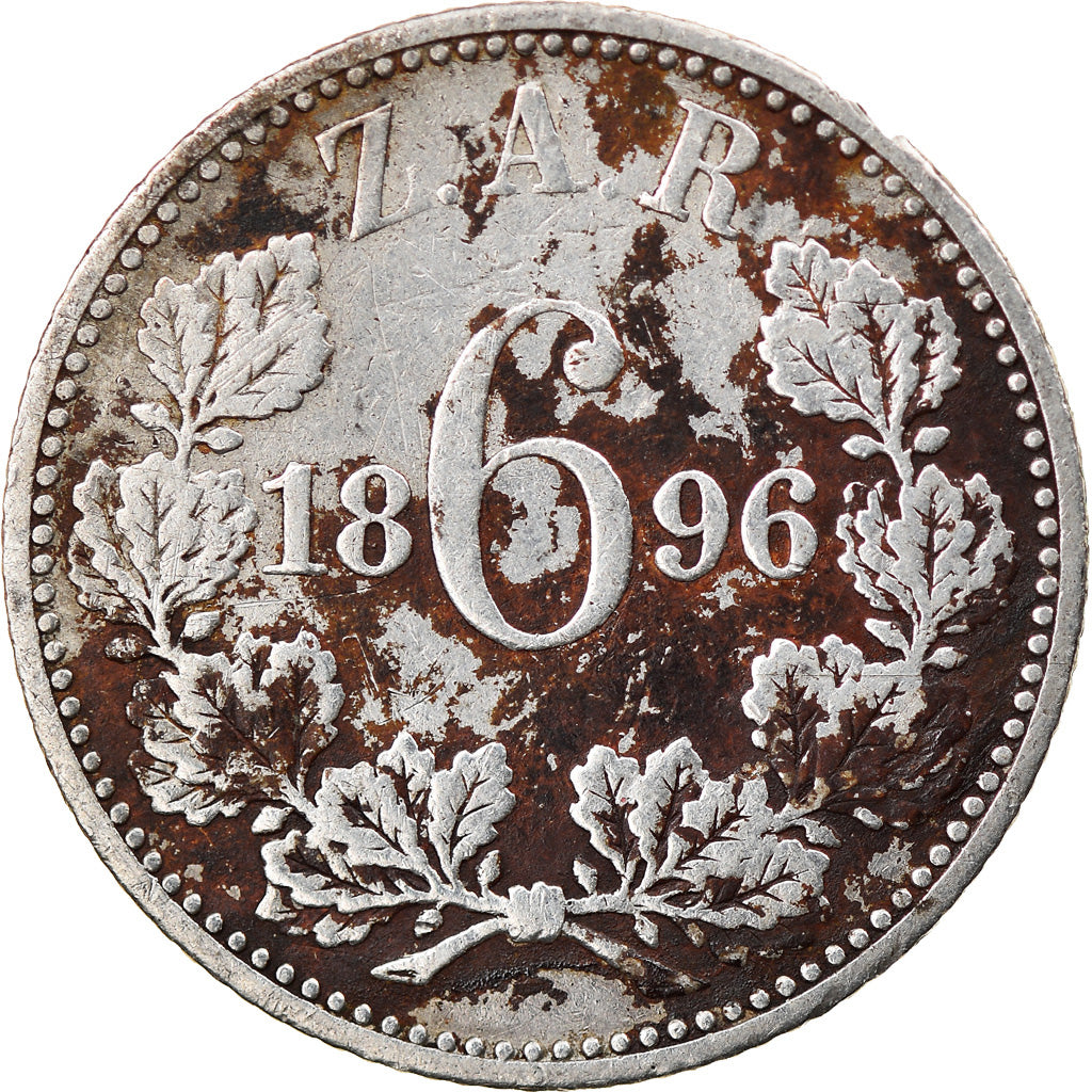 Coin, South Africa, 6 Pence, 1896, EF(40-45), Silver, KM:4