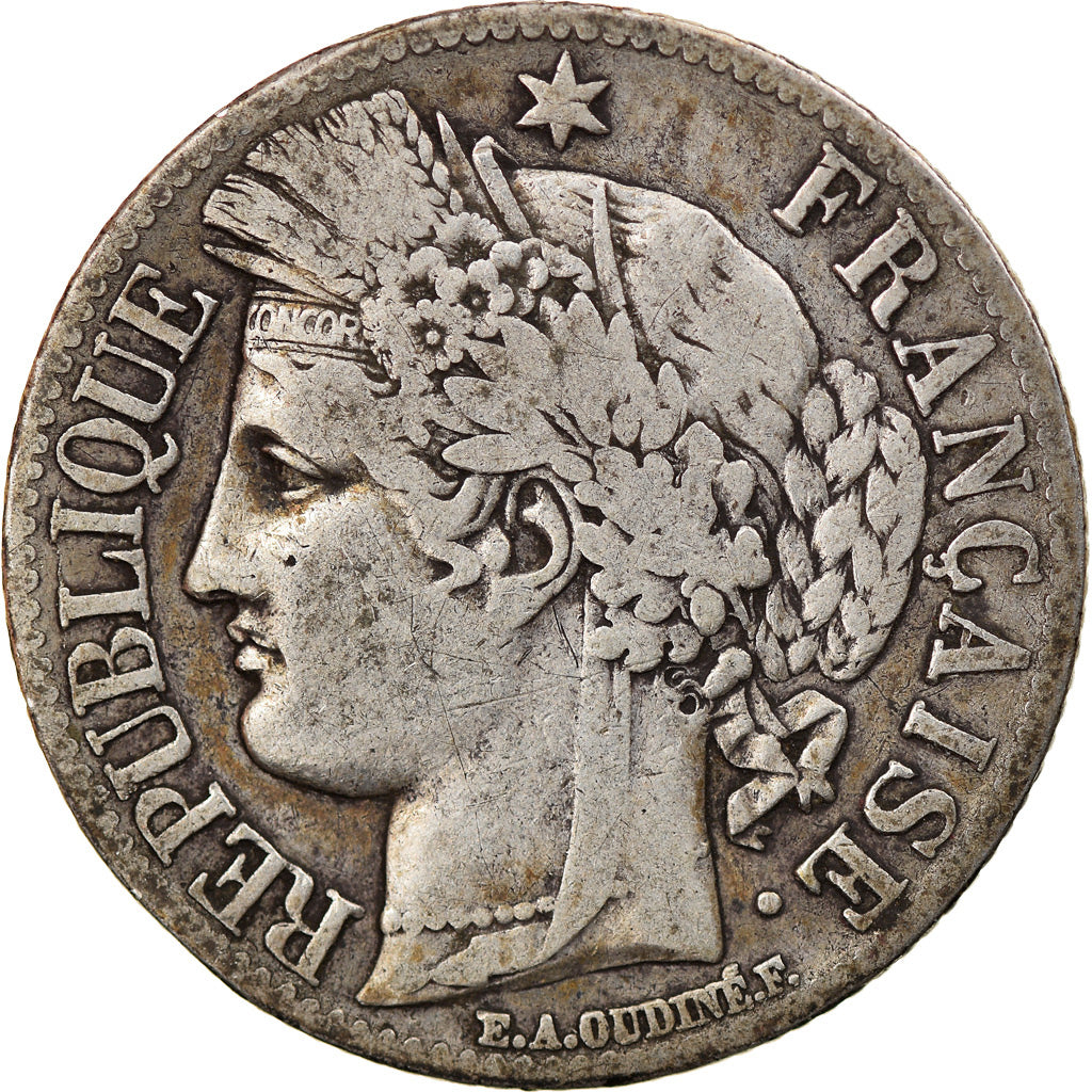 Coin, France, Cérès, Franc, 1849, Paris, VF(20-25), Silver, KM:759.1