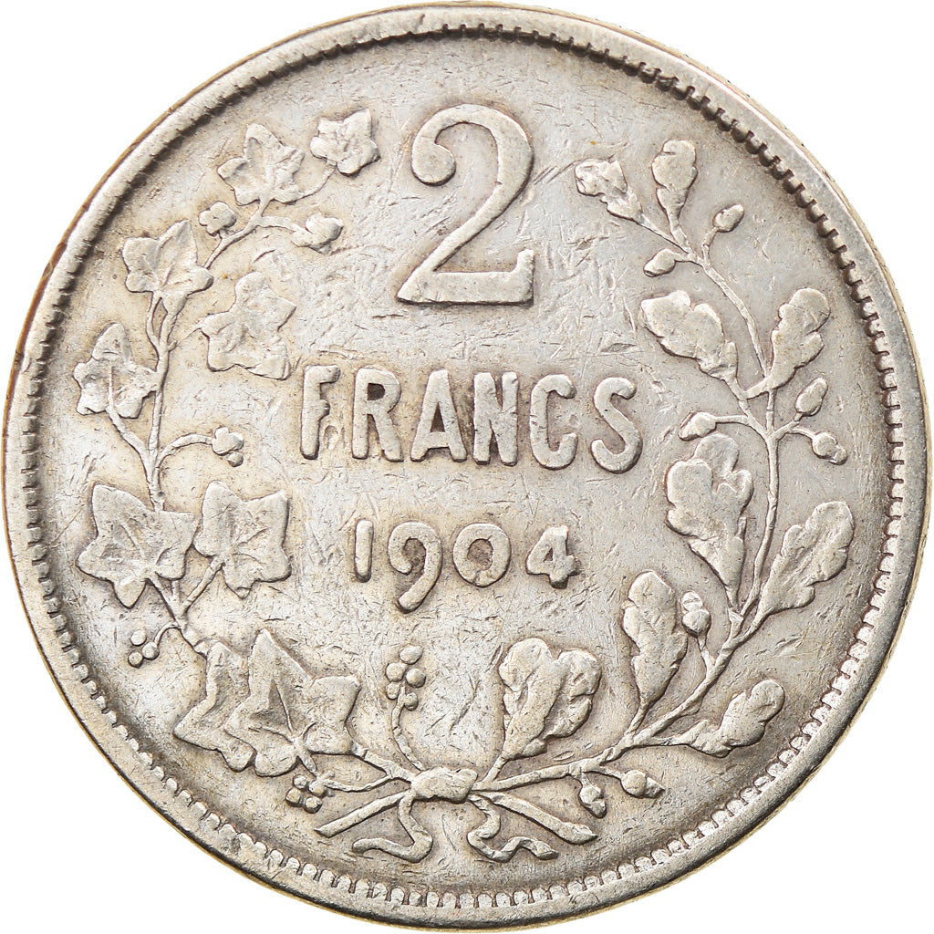 Coin, Belgium, 2 Francs, 2 Frank, 1904, VF(20-25), Silver, KM:58.1
