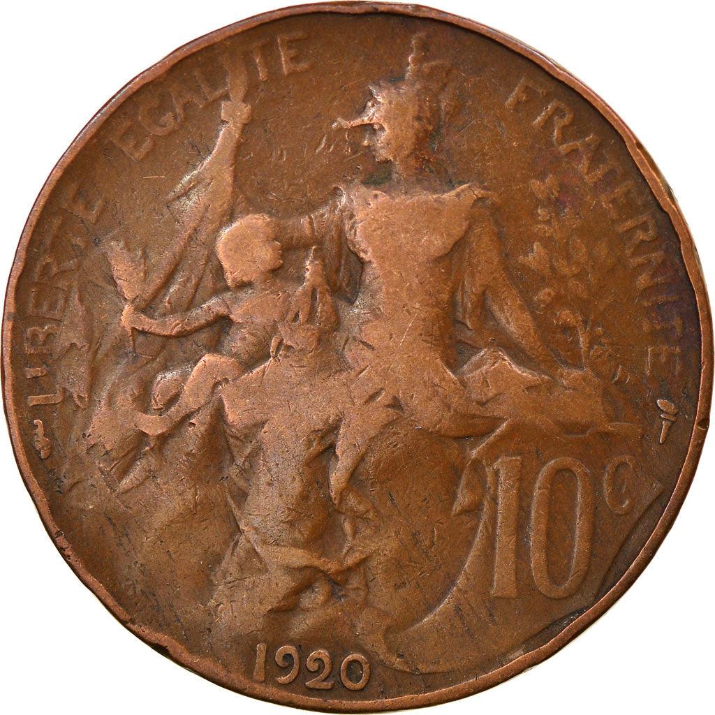 Coin, France, Dupuis, 10 Centimes, 1920, Paris, VF(20-25), Bronze, KM:843