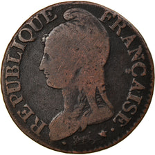 Moneta, Francia, Dupré, 5 Centimes, AN 7, Paris, MB, Bronzo, KM:640.1