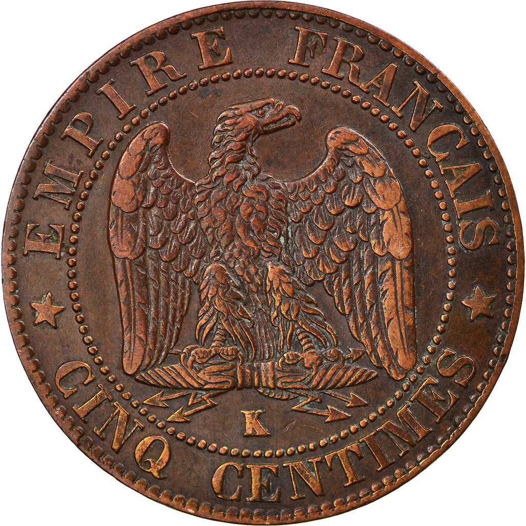 Moeda, França, Napoleon III, Napoléon III, 5 Centimes, 1854, Bordeaux