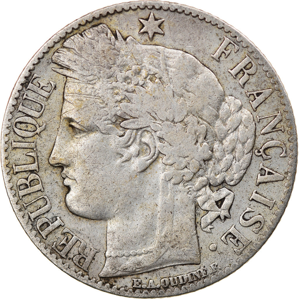 Monnaie, France, Cérès, Franc, 1871, Paris, TB, Argent, Gadoury:465, KM:822.1