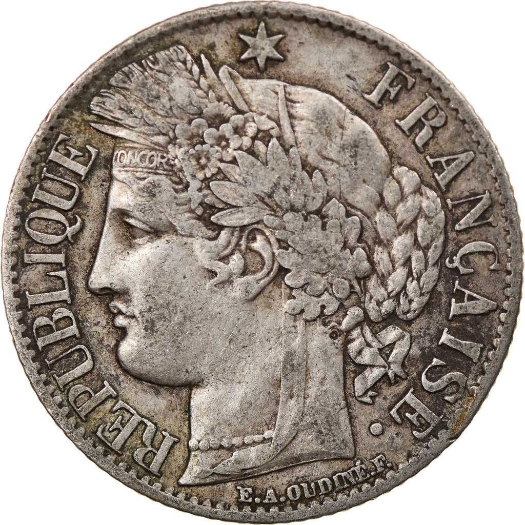 Münze, Frankreich, Cérès, Franc, 1871, Paris, S+, Silber, KM:822.1