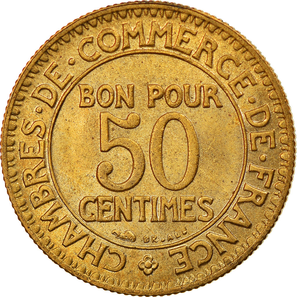 Coin, France, Chambre de commerce, 50 Centimes, 1922, Paris, AU(55-58)