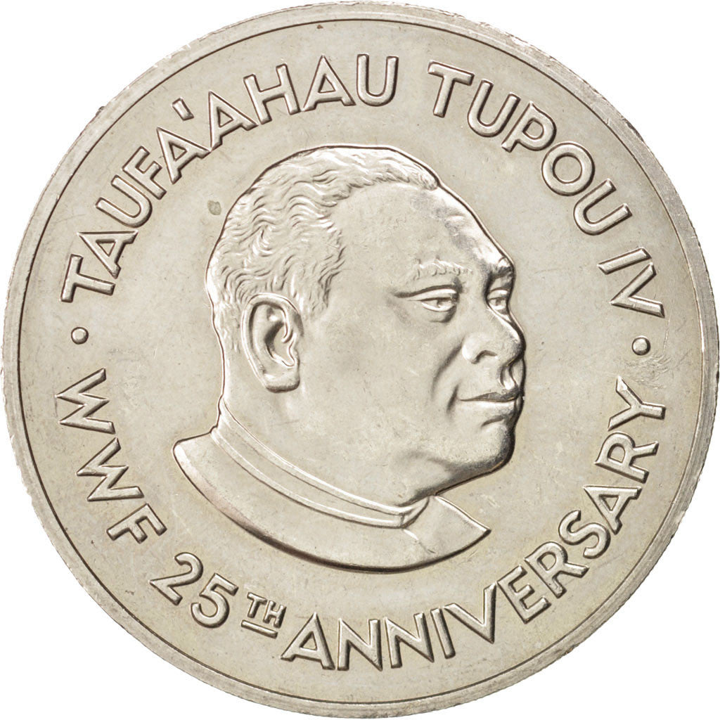 TONGA, Pa'anga, 1986, KM #128, AU(50-53), Copper-Nickel, 28.25