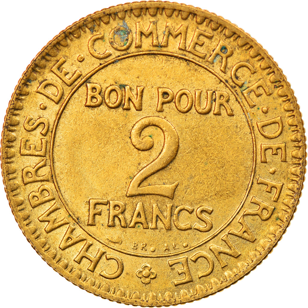 Moeda, França, Chambre de commerce, 2 Francs, 1923, Paris, AU(50-53)