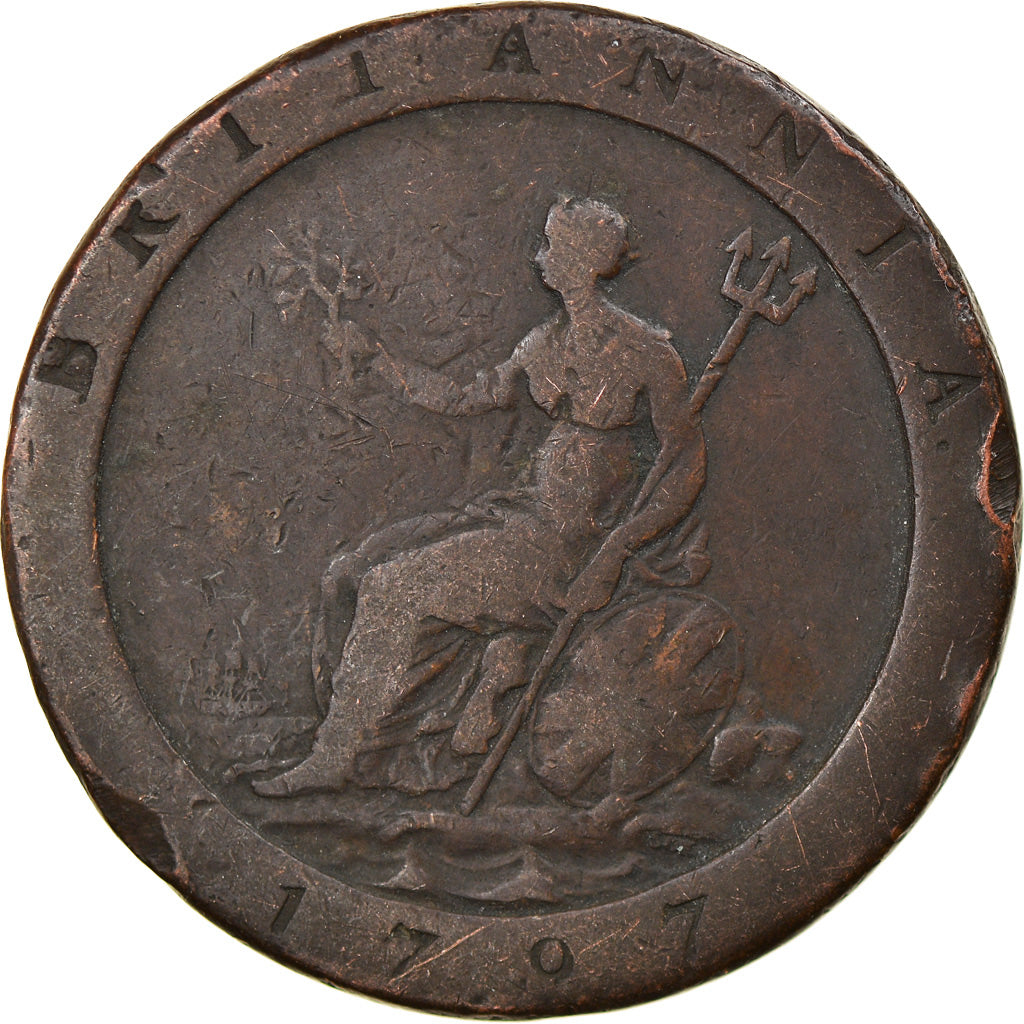 Coin, Great Britain, George III, Penny, 1797, F(12-15), Copper, KM:618