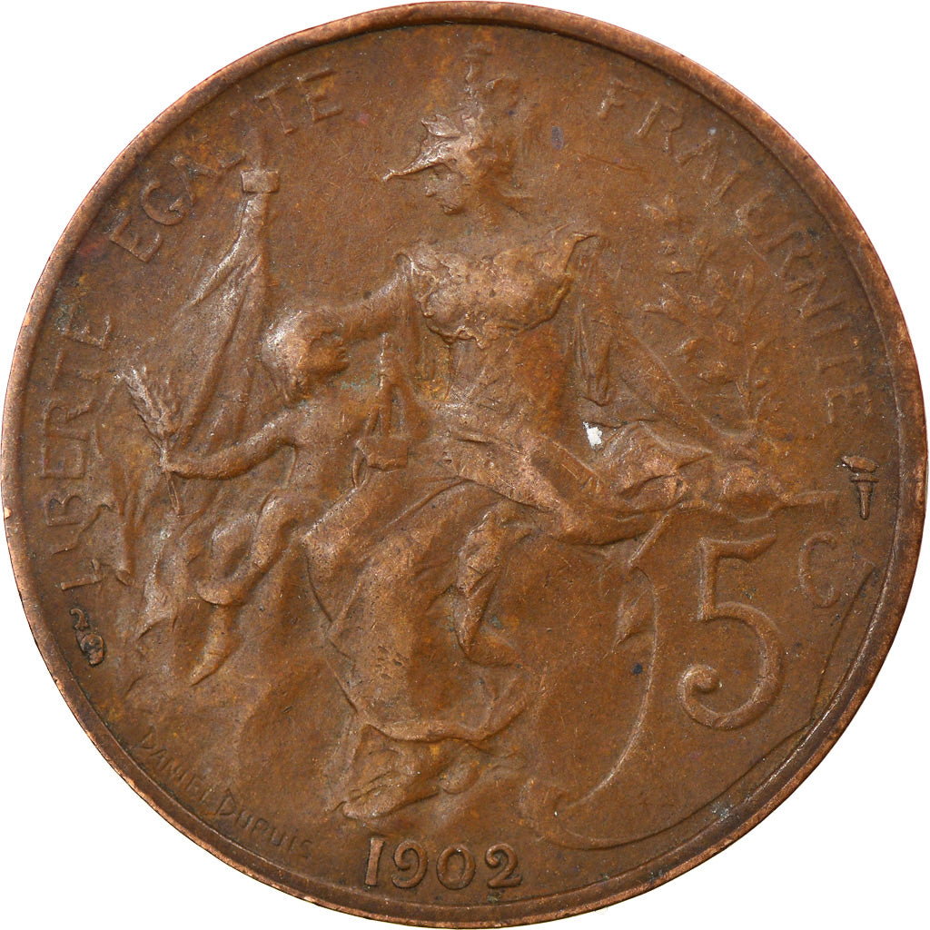 Coin, France, Dupuis, 5 Centimes, 1902, Paris, VF(30-35), Bronze, KM:842