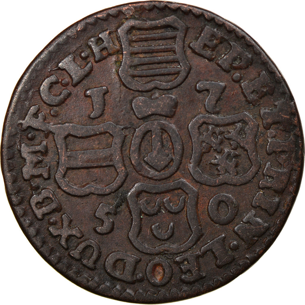 Coin, LIEGE, John Theodore, Liard, 1750, Liege, VF(30-35), Copper, KM:155
