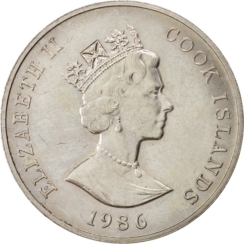 COOK ISLANDS, Dollar, 1986, KM #32, MS(63), Copper-Nickel, 38.5, 27.40