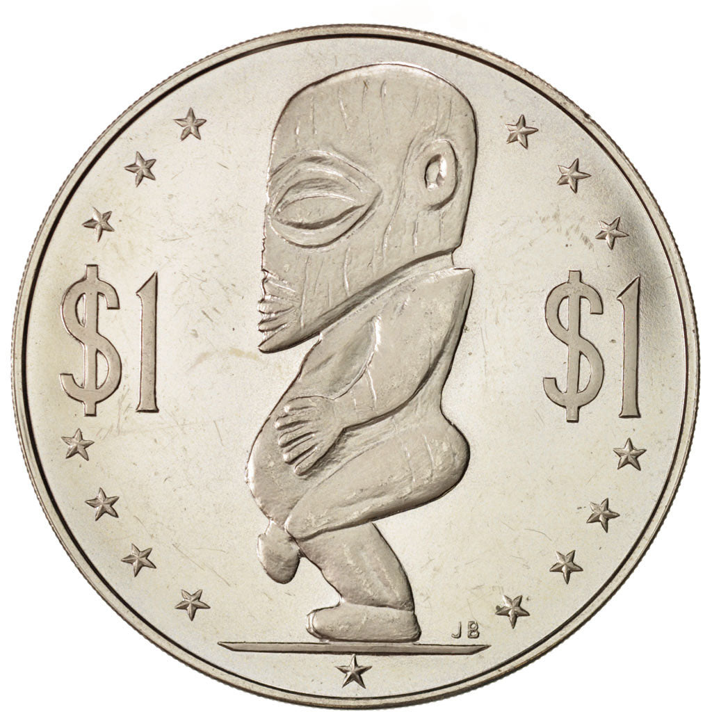 COOK ISLANDS, Dollar, 1972, KM #7, AU(55-58), Copper-Nickel, 38.5, 26.68