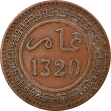 Coin, Morocco, 'Abd al-Aziz, 10 Mazunas, 1902/AH1320, Berlin, VF(30-35), Bronze